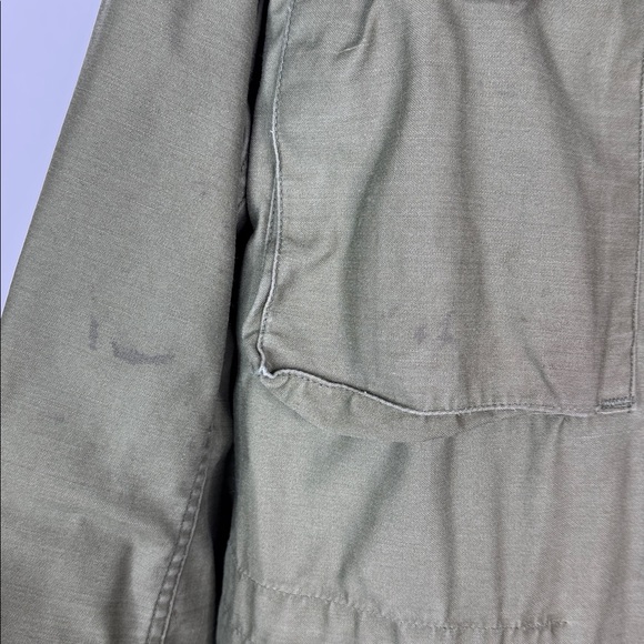 Vintage Green Military Field Jacket I Love My Country But Fear My Government - Picture 6 of 14